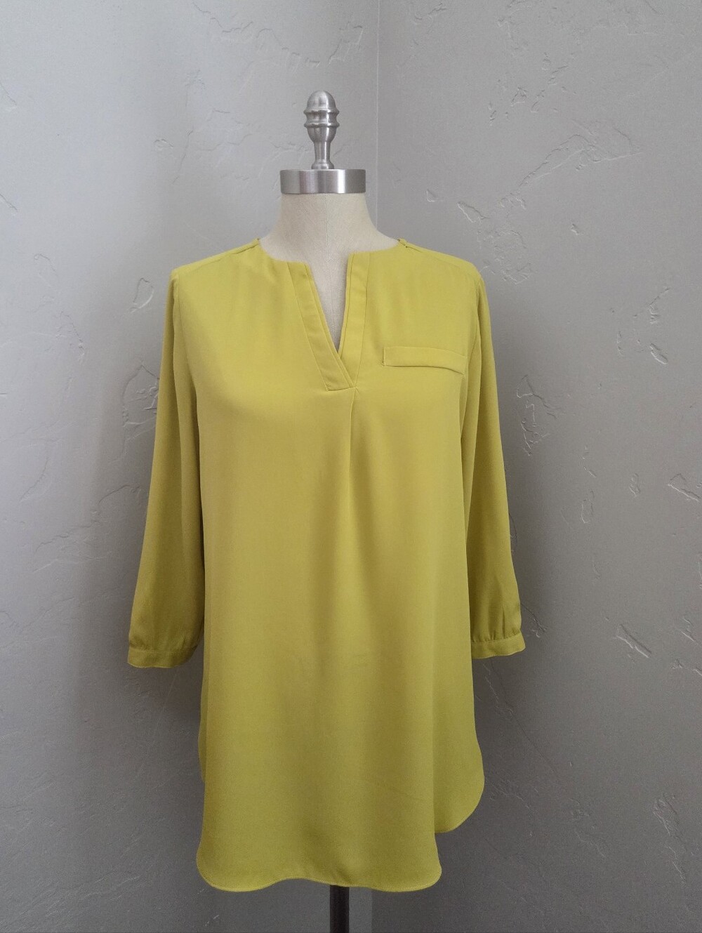 Sami & Jo V-Neck Tunic Top In Mustard Yellow